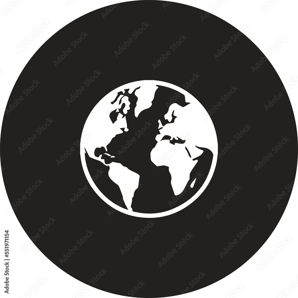 Globe World Icon Black Globe World Icon Black