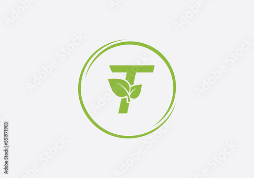 Green leaf circle logo and Eco nature business symbol design with the letters and alphabets. Eco logo. Pure fresh green leaf logo