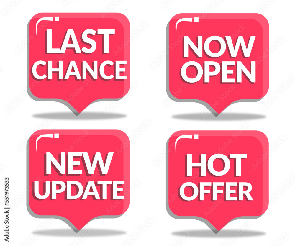 design set of stickers last chance, now open, new update, hot offer cloud design set of stickers last chance, now open, new update, hot offer cloud