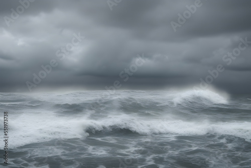 stormy sea waves created with Generative AI