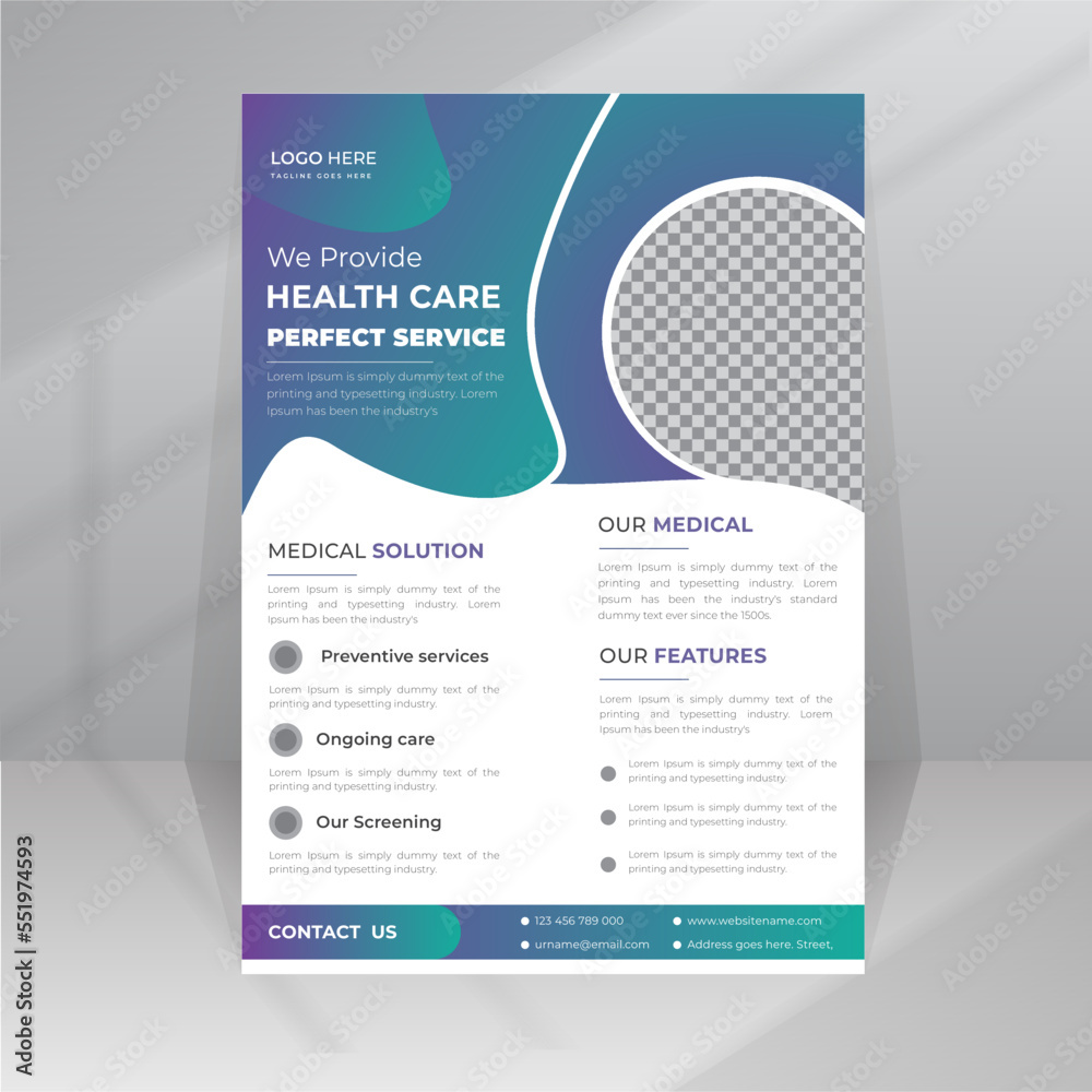 Medical Flyer Health Care poster design template with A4 size Medical Flyer Health Care poster design template with A4 size