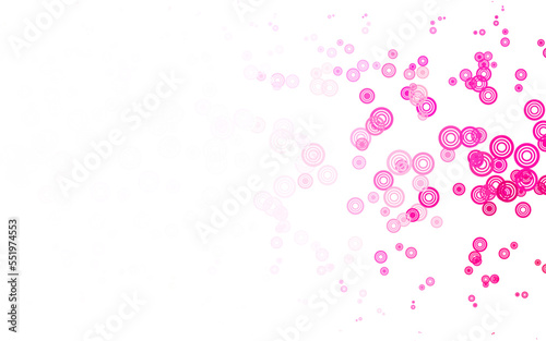 Light Pink vector background with bubbles.