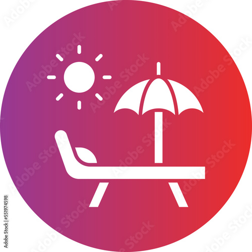 Sun Bed Icon Style