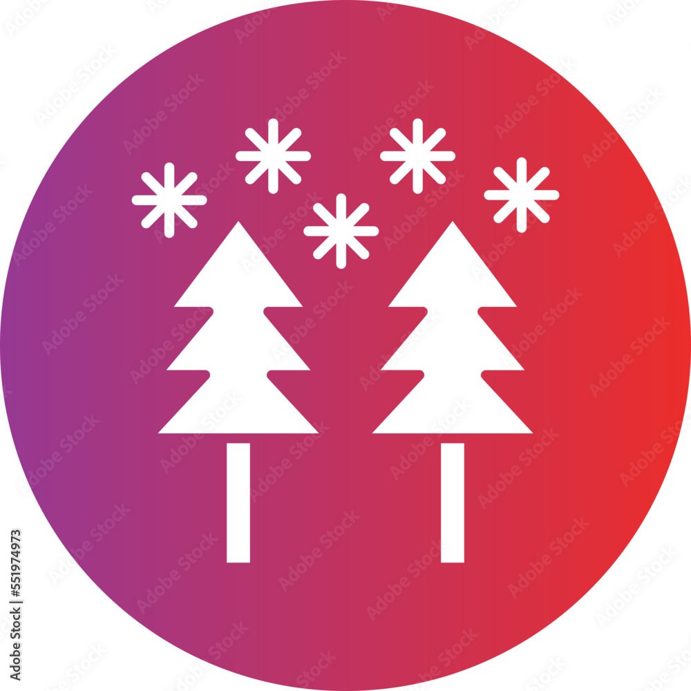 Obraz premium Snow Forest Icon Style