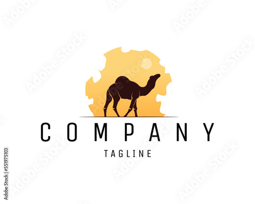 Camel old silhouette logo isolated on white background best side view for badge  emblem and sticker design. vector illustration available in eps 10.