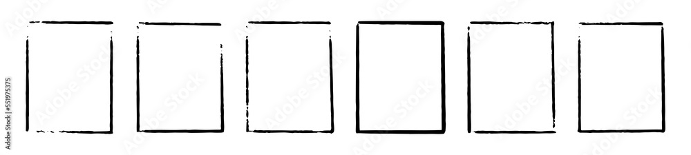 Rectangle frame collection bundle elements. Grunge border decoration vector illustration. Rectangle frame collection bundle elements. Grunge border decoration vector illustration.
