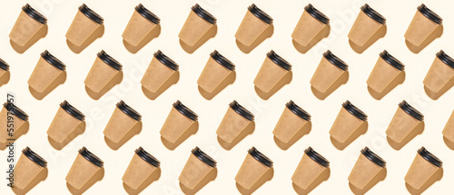 Paper cup on color background