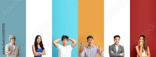 Set of different Asian peop...