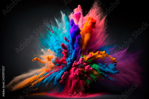 Abstract colored background , Explosion of colored powder