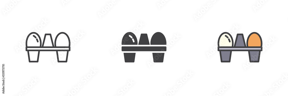 Chicken eggs different style icon set Chicken eggs different style icon set