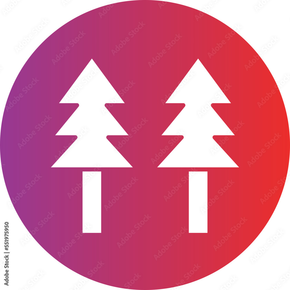 Fototapeta premium Pine Tree Icon Style