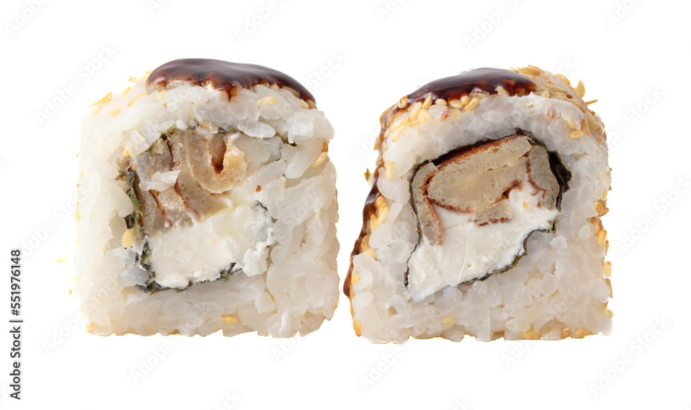 Japanese rolls isolated on white background. Japanese rolls isolated on white background.