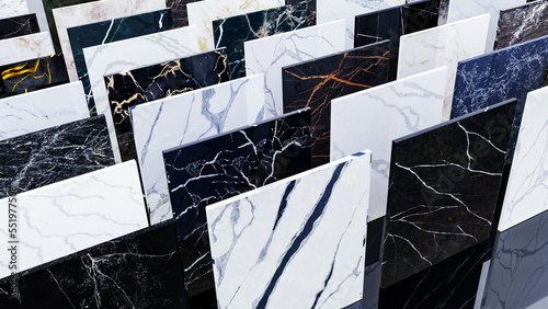 Dark and light color samples of quartz, floor tiles