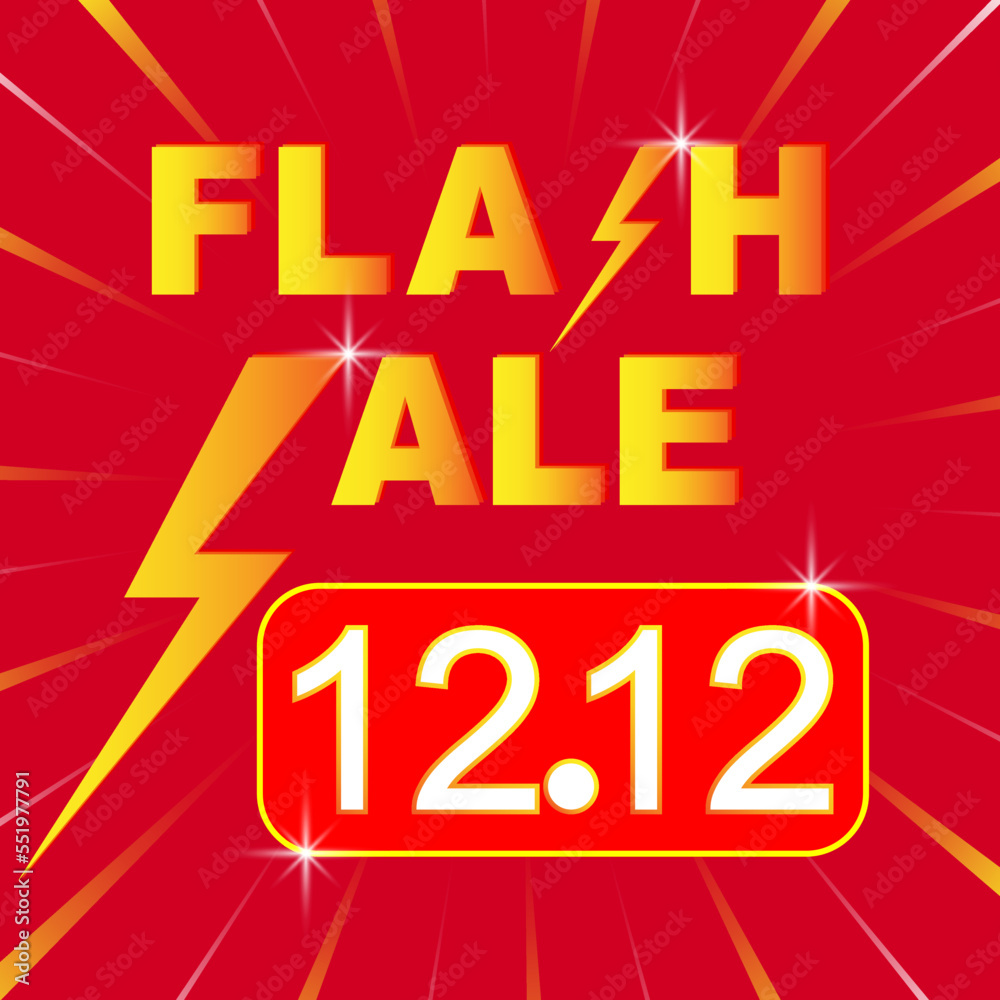 custom made wallpaper toronto digital12.12 Flash Sale social media marketing background template. Flash Sale shopping poster or banner with flash icon and 12.12 text on red background. Special offer Flash Sale campaign or promotion.