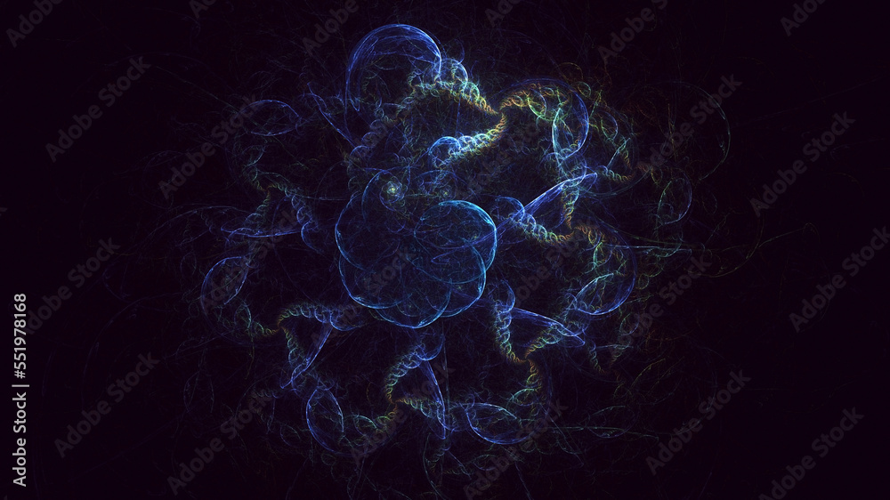 Obraz premium 3D rendering abstract colorful fractal light background