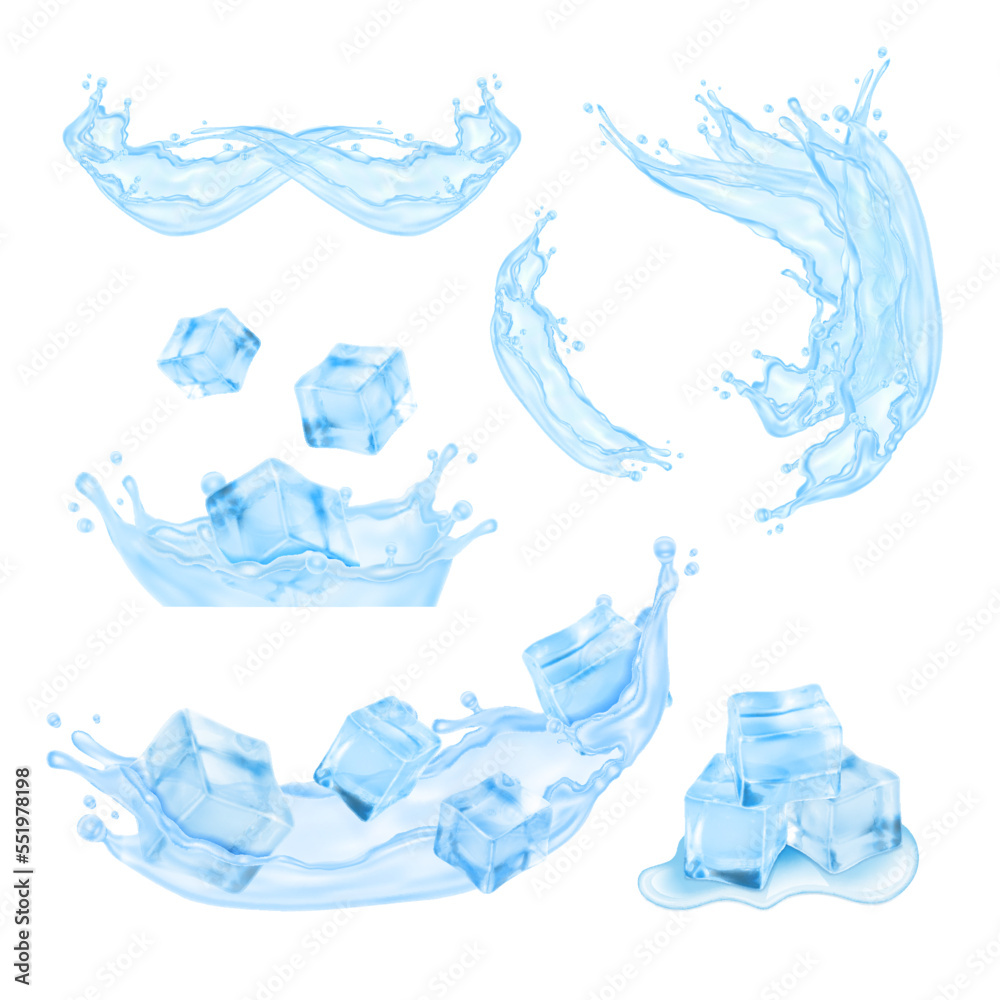 Naklejka premium Blue water splash