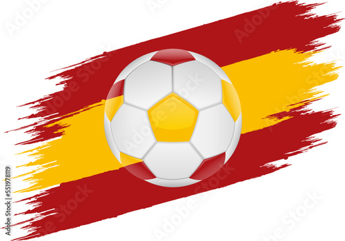 Flag of Espan, soccer ball with flag. (ID: 551978119)