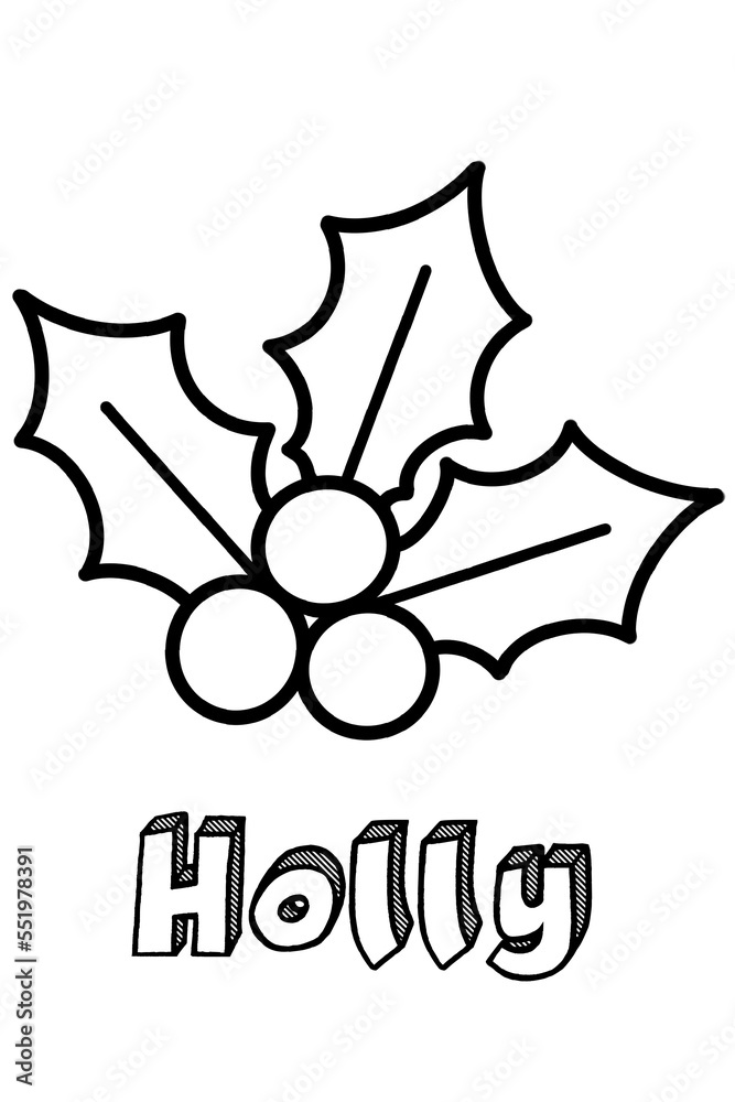 Holly Christmas Coloring Books Holly Christmas Coloring Books