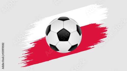 Flag of Poland, soccer ball with flag. (ID: 551978582)