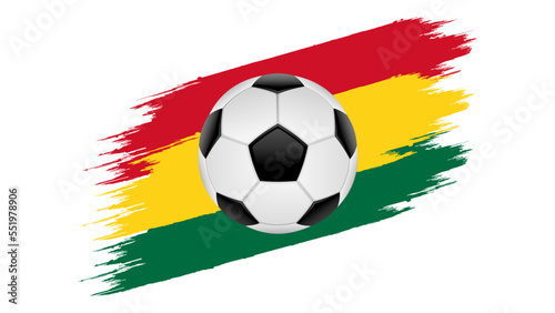 Flag of Ghana, soccer ball with flag. (ID: 551978906)