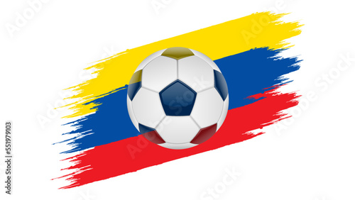 Flag of Ecuador, soccer ball with flag. (ID: 551979103)