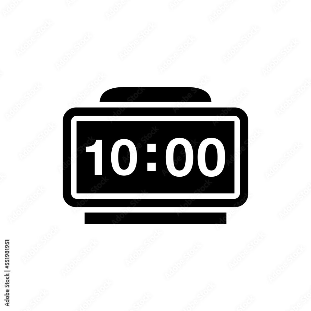 digital clock, black, icon, design, flat, style, trendy, collection, template 