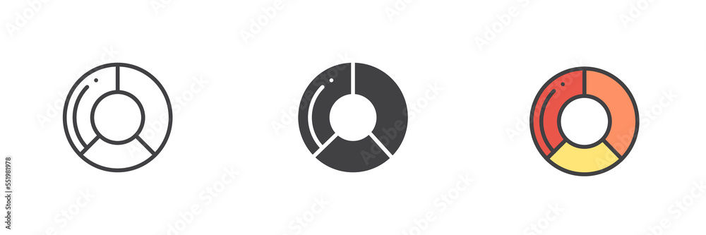 Donut Chart different style icon set Donut Chart different style icon set