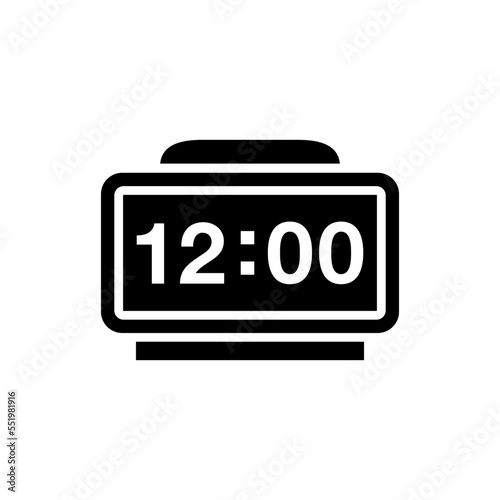 digital clock, black, icon, design, flat, style, trendy, collection, template  © waniperih