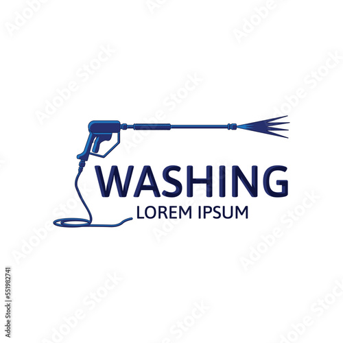 Pressure water gun logo vector, suitable for washing, cleaning and other businesses.