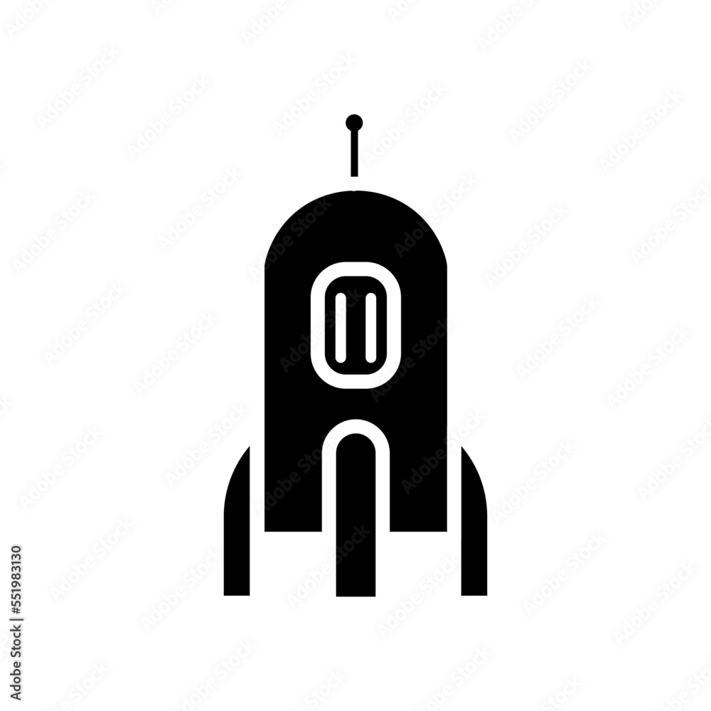 rocket, black, icon, design, flat, style, trendy, collection, template
