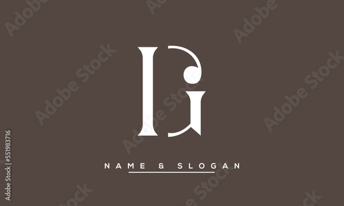 IG,  GI,  I,  G   Abstract  Letters  Logo  Monogram