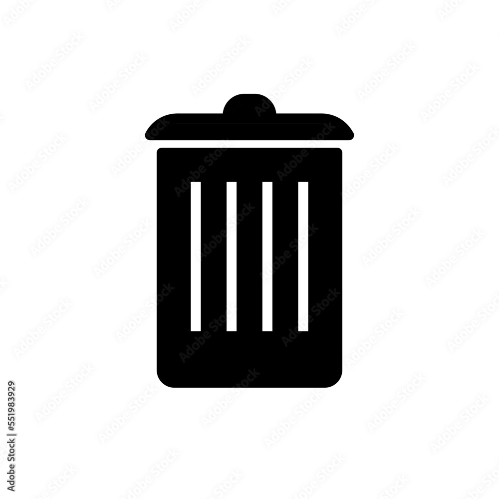 four trash, black, icon, design, flat, style, trendy, collection, template 