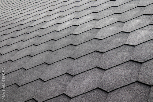 Newly installed roof shingles