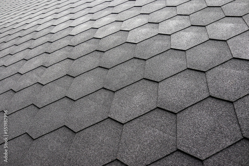 Newly installed roof shingles