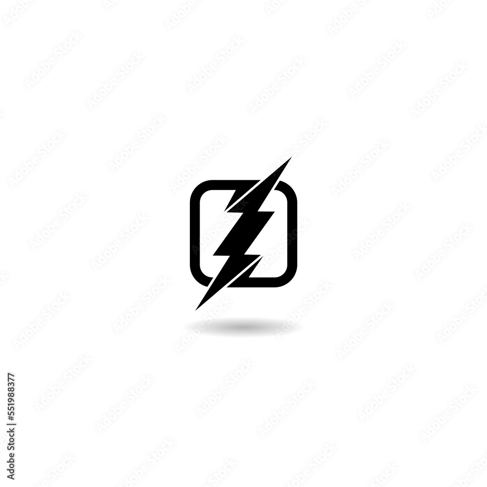Thunder Lightning Logo with shadow