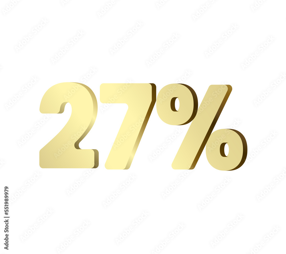 27 percent 3Ds Letter Golden, 3Ds Level Gold color, Twenty-seven 3D Percent on red color background, and can use as transparent gold 3Ds letter for levels, calculated level, vector illustration. 27 percent 3Ds Letter Golden, 3Ds Level Gold color, Twenty-seven 3D Percent on red color background, and can use as transparent gold 3Ds letter for levels, calculated level, vector illustration.