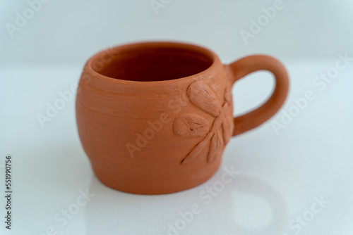 Ceramics  a ceramic product made with their own hands on a potter s wheel  a mug.