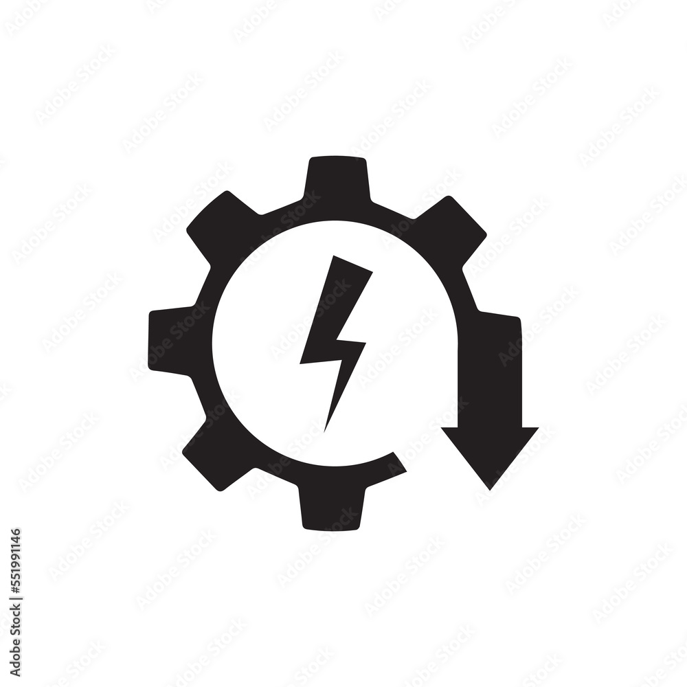 Energy reduction technology. Vector icon isolated on white background. Energy reduction technology. Vector icon isolated on white background.
