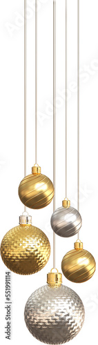 Luxury 3D Christmas Balls isolated Png