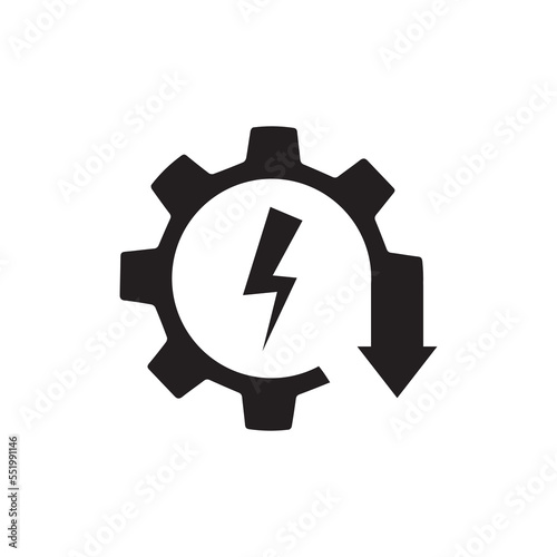 Energy reduction technology. Vector icon isolated on white background.