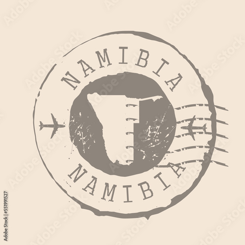 Stamp Postal of Namibia. Map Silhouette rubber Seal. Design Retro Travel. Seal of Map Namibiagrunge for your design. EPS10