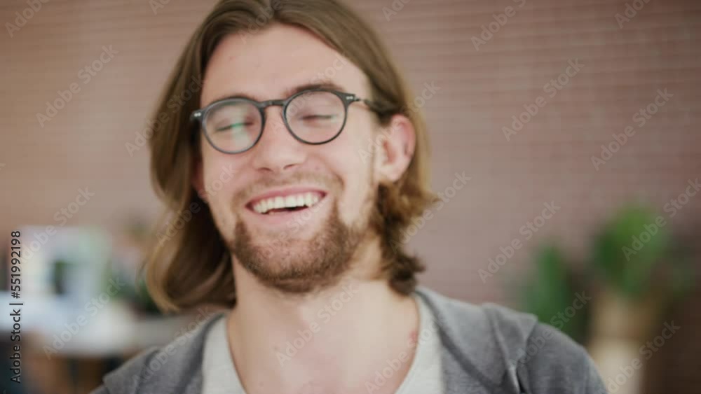 Man, smile and face portrait for happiness, success or entrepreneur motivation in modern office with plants. Startup business employee, creative lifestyle and happy or designer smiling for leadership Man, smile and face portrait for happiness, success or entrepreneur motivation in modern office with plants. Startup business employee, creative lifestyle and happy or designer smiling for leadership