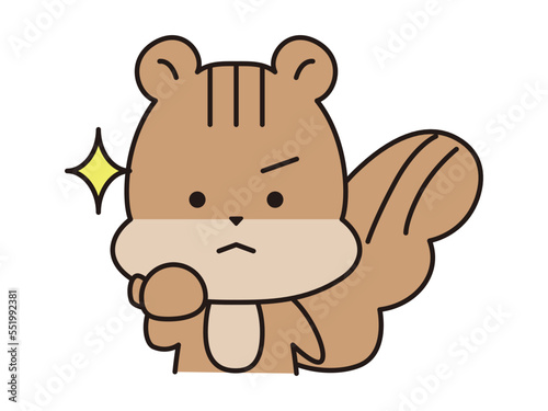 やる気をだすリスのキャラクター