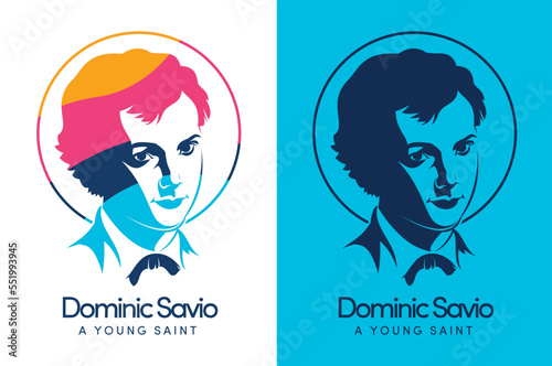 Saint Dominic Savio, A youth Catholic Saint of Saint John Bosco Vector and Logo photo