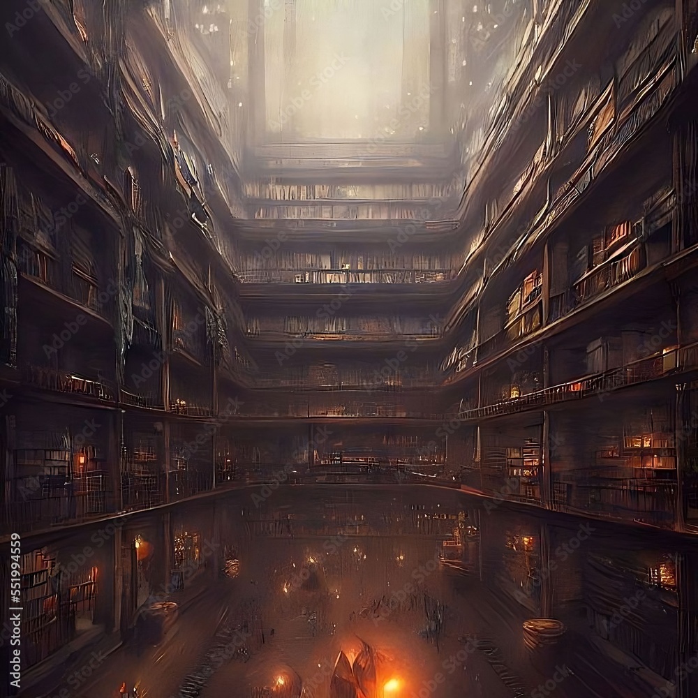 inside a giant library