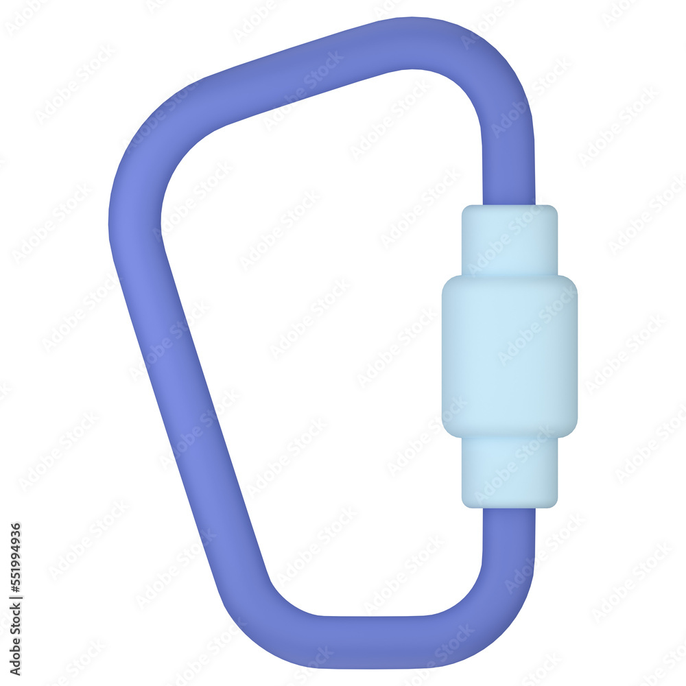 3d illustration of blue purple carabiner icon logo with transparent background 3d illustration of blue purple carabiner icon logo with transparent background
