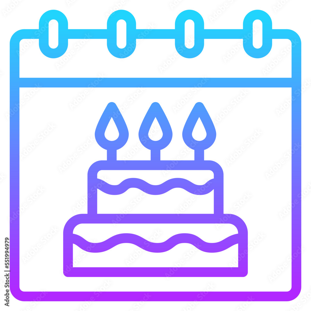 birthday gradient line icon birthday gradient line icon