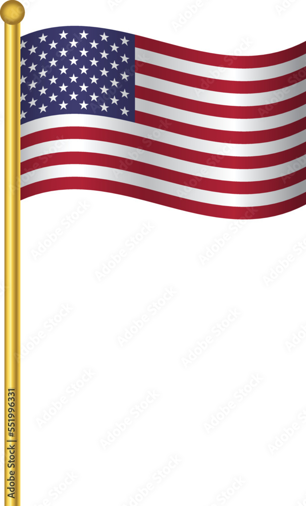 Fototapeta premium Flag of United States,United States flag Golden waving isolated vector illustration eps10.
