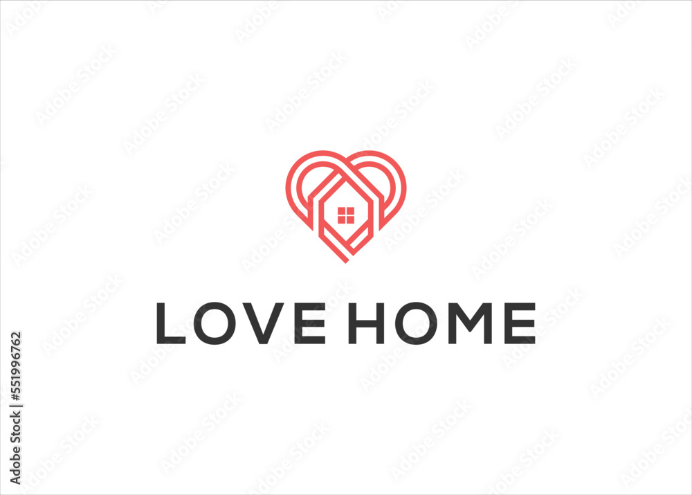 Love home logo design template