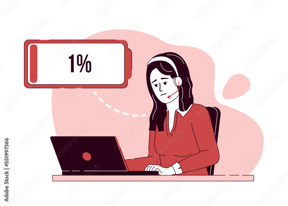 Burnout in workplace 2D vector isolated linear illustration. Thin line flat character on cartoon background. Colorful editable scene for mobile, website, presentation. Bebas Nenue font used Burnout in workplace 2D vector isolated linear illustration. Thin line flat character on cartoon background. Colorful editable scene for mobile, website, presentation. Bebas Nenue font used